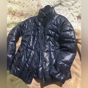 Guess Shiny Navy Puffer Jacket